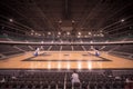 Lonely spectator in sports hall Royalty Free Stock Photo