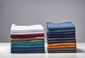 lonely stack of cotton plain clothes folded isolated on white background Royalty Free Stock Photo