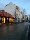 Lonely street in Iceland capital, Reykjavik