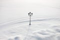 Lonely Street Lamp On Winter Night Royalty Free Stock Photo