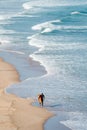 lonely surfer has the whole atlantic sea