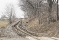 Lonely Track on a Misty Day