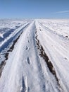 lonely tracks in the snow