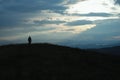 Lonely traveller across the mountains