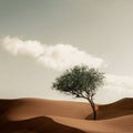 Tree in dubai desert Royalty Free Stock Photo