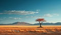 A lonely tree in the Etosha National Park of Namibia