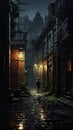 Lonely Walk: A Nighttime Stroll through Narrow Streets, Sheltere