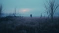 Lonely Wanderer: A Nostalgic Journey Through Mist And Decaying Landscapes