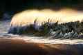 lonely wave breaking at beach Royalty Free Stock Photo