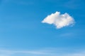 Lonely white cloud light blue sky background Royalty Free Stock Photo