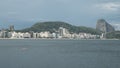 Lonely woman adrift overlooking Copacabana Beach, Rio de Janeiro