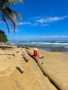 Lonely woman on the Chiquita beach, Costa Rica