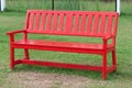 Lonely wooden bench in the park