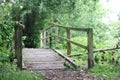 Lonely wooden bridge Royalty Free Stock Photo