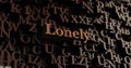 Lonely - Wooden 3D rendered letters/message