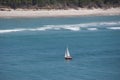 Lonely yacht near the coast of Matakana