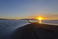 The loner on the edge of the shores at the salty lake Royalty Free Stock Photo