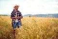 Loner male traveller exploring the nature Royalty Free Stock Photo