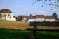 A lonesome bench in the country Royalty Free Stock Photo