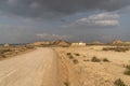 Lonesome hunting cabin in wild and secluded desert grasslands