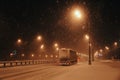 Lonesome snowy highway