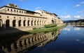 Long arcade and ther river Arno called CORRIDOIO VASARIANO in th