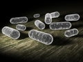 long bacterias detected on floor - 3d rendering - 3d rendering