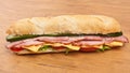 Long Baguette Ham Sandwich Royalty Free Stock Photo