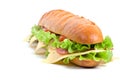 Long baguette sandwich Royalty Free Stock Photo