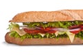 Long baguette sandwich with meat Royalty Free Stock Photo