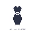 long bandeau dress icon on white background. Simple element illustration from clothes concept