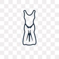 Long Bandeau Dress vector icon isolated on transparent background, linear Long Bandeau Dress transparency concept can be used web