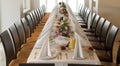 Long banquet T table Royalty Free Stock Photo