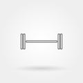 Long barbell or dumbell single isolated icon with modern line or outline style vector