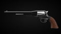 Long barrel revolver design with modern looking hard cut edges. 3d illustration. Royalty Free Stock Photo