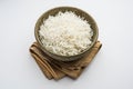 Boiled Indian Basmati rice served in a bowl Royalty Free Stock Photo