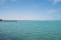 Long Bay with Turquoise Sea in Walvisbay, Namibia Royalty Free Stock Photo