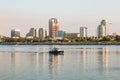 Long Beach Harbor Police Patrol Long Beach Harbor at Dawn Royalty Free Stock Photo