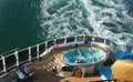 Long Beach, California, U.S.A - November 5, 2022 - Passengers enjoying themselves in the hot tub behind the cruise ship