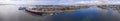 Queen Mary aerial view, Long Beach city, California Royalty Free Stock Photo