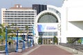Long Beach Convention center with signs welcoming California Democrats, CADEM