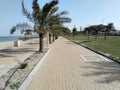 Long Beach and Garden in The Winter Season in Kuwait Country