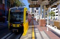 LONG BEACH Los Angeles, California: view of Downtown Long Beach Metro Station, Blue Line Metro Rail from Los Angeles To Long Beach Royalty Free Stock Photo