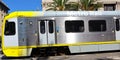 LA Metro Rail Blue Line Train from Los Angeles to Long Beach Royalty Free Stock Photo