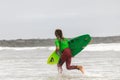 Long Beach, New York - September 13, 2018 - Hurricane Florence providing large waves for surfers at the 2018 Unsound Pro Royalty Free Stock Photo