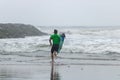 Long Beach, New York - September 13, 2018 : Surfers enjoying great conditions from Hurricane Florence during the Unsound Pro Royalty Free Stock Photo