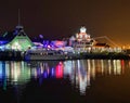 Long Beach shoreline Marina California nightlights