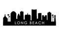 Long Beach skyline silhouette. Royalty Free Stock Photo