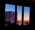Long Beach sunrise window California Royalty Free Stock Photo