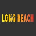LONG BEACH Surfer typography, t-shirt graphics, california vectors